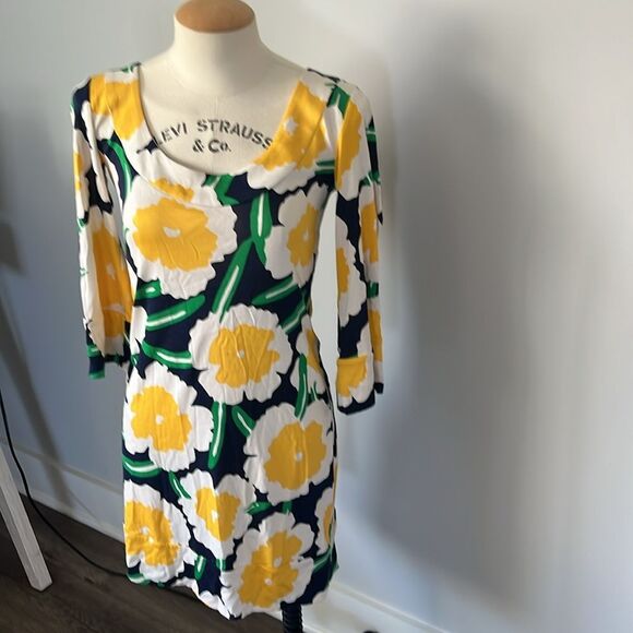 Diane‎ Von Furstenberg Yellow Floral Long Sleeve Dress - Picture 5 of 8